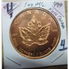 Image 1 : 1 OZ MAPLE LEAF FINE COPPER
