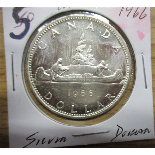1966 CANADA SILVER DOLLAR COIN