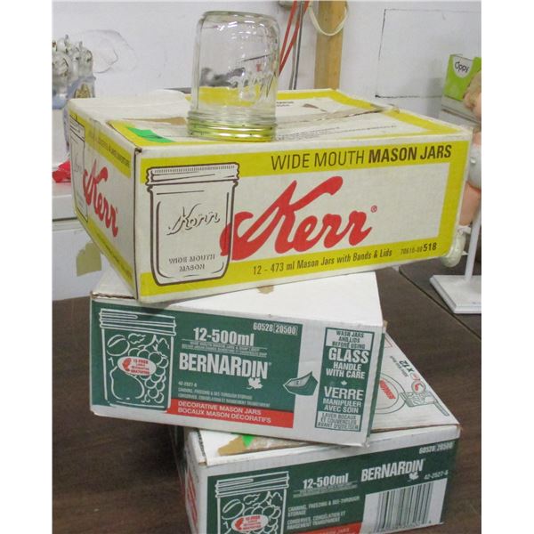 473 ML MASON JARS (NO LIDS) - 3 BOXES