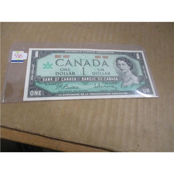 1967 CANADA UNCIRCULATED (NO SERIAL NUMBER) $1 BILL