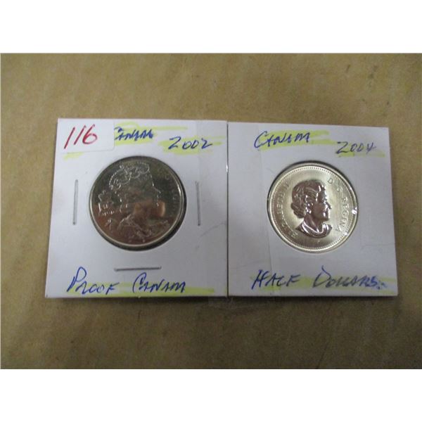 2002 & 2004 PROOF CANADA HALF DOLLARS
