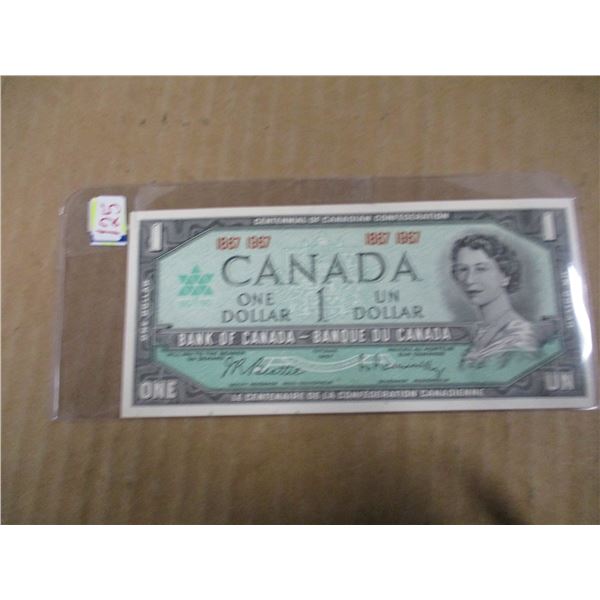 1867 - 1967 CRISP UNCIRCULATED NO SERIAL NUMBER CANADA $1 BILLS