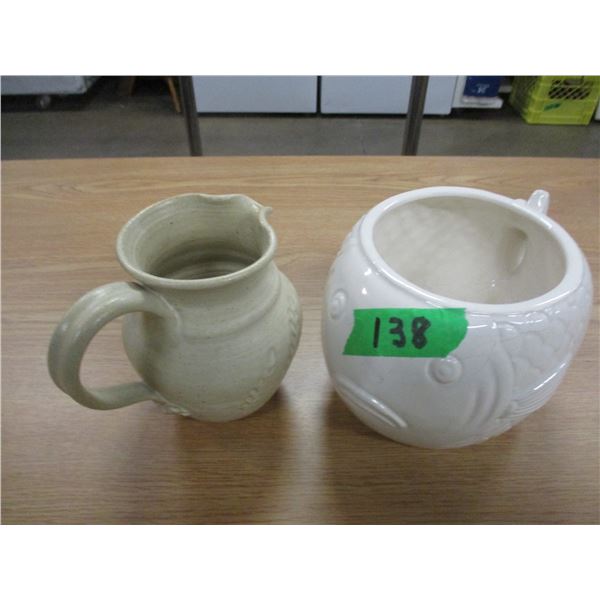 ESTATE:  PITCHER, FISH ORNAMENT