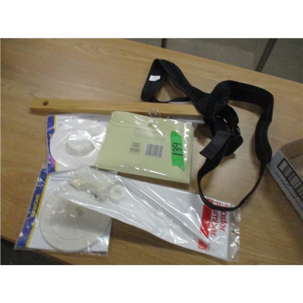 ESTATE:  FLAT C/W BATH CUSHION, BRUSH, MISC
