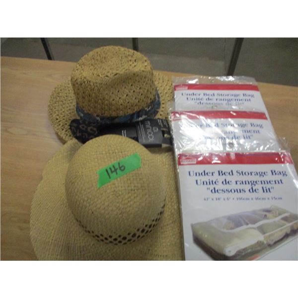 ESTATE:  FLAT C/W HATS, UNDERBED STORAGE BAGS, ETC