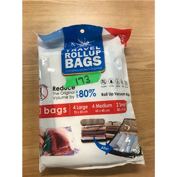 ESTATE:  PACKAGE C/W 10 ROLL-UP TRAVEL BAGS