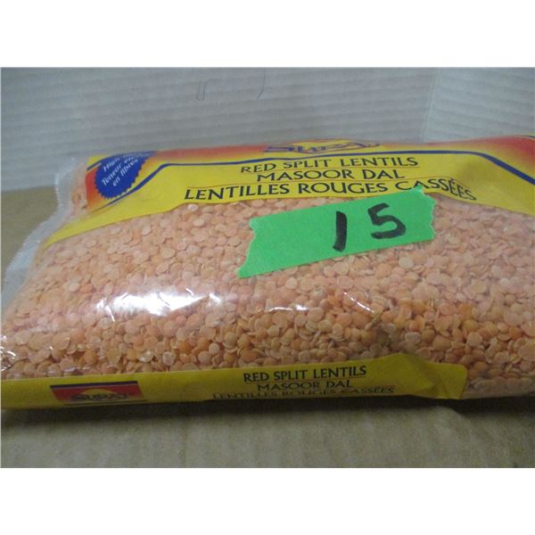 SHELF PULLS (AS IS):  RED SPLIT LENTILS (907G) - BAG