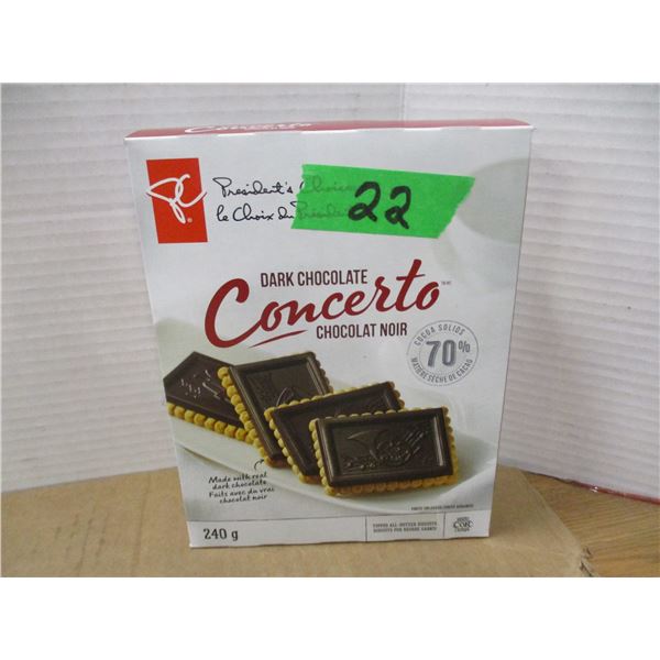SHELF PULLS (AS IS):  CONCERTO DARK CHOCOLATE COOKIES (240G) - PACKAGE