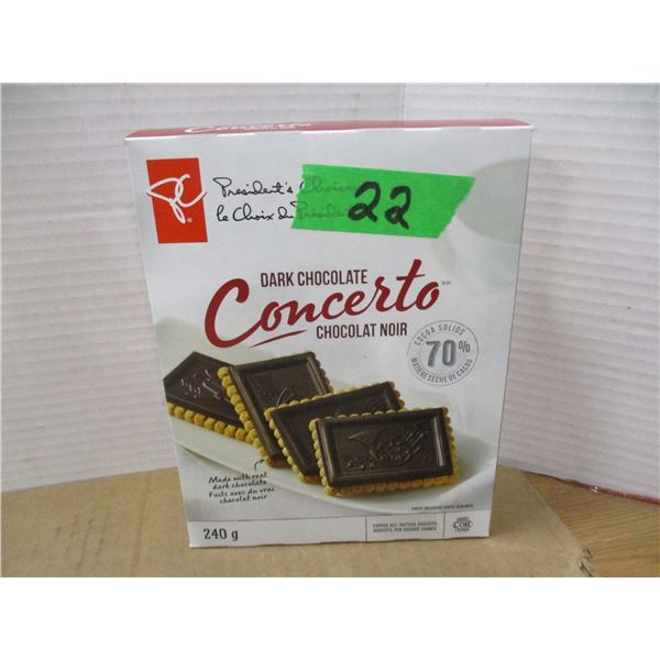 SHELF PULLS (AS IS):  CONCERTO DARK CHOCOLATE COOKIES (240G) - PACKAGE