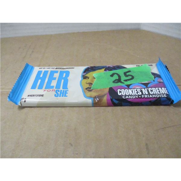SHELF PULLS (AS IS):  HER FOR SHE COOKIES & CREAM BARS (43G)