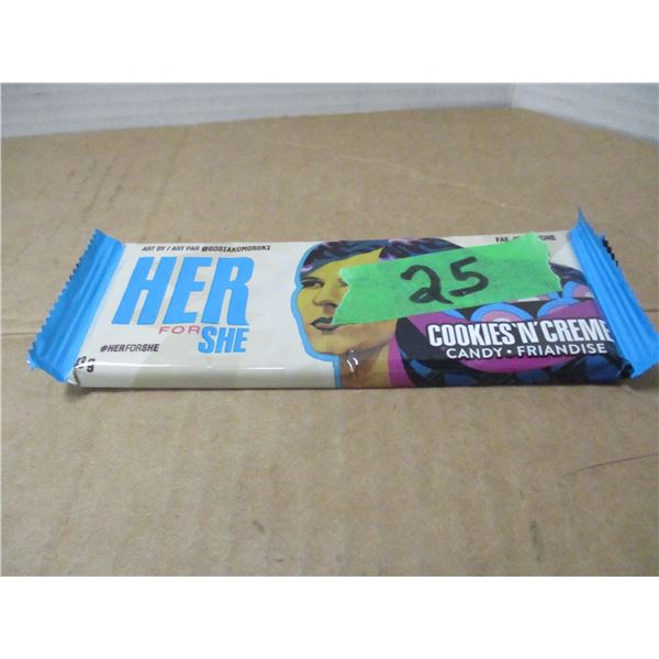 SHELF PULLS (AS IS):  HER FOR SHE COOKIES & CREAM BARS (43G)