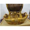 Image 2 : ESTATE:  WICKER PLANT STAND C/W WICKER BASKET