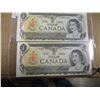 Image 1 : 2 - 1973 BANK OF CANADA SEQUENTIAL SERIAL NUMBER $1 BILLS