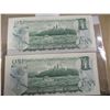 Image 2 : 2 - 1973 BANK OF CANADA SEQUENTIAL SERIAL NUMBER $1 BILLS