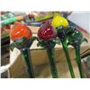 Image 2 : ESTATE:  BOX C/W GLASS FLOWERS, WATERING GLOBES