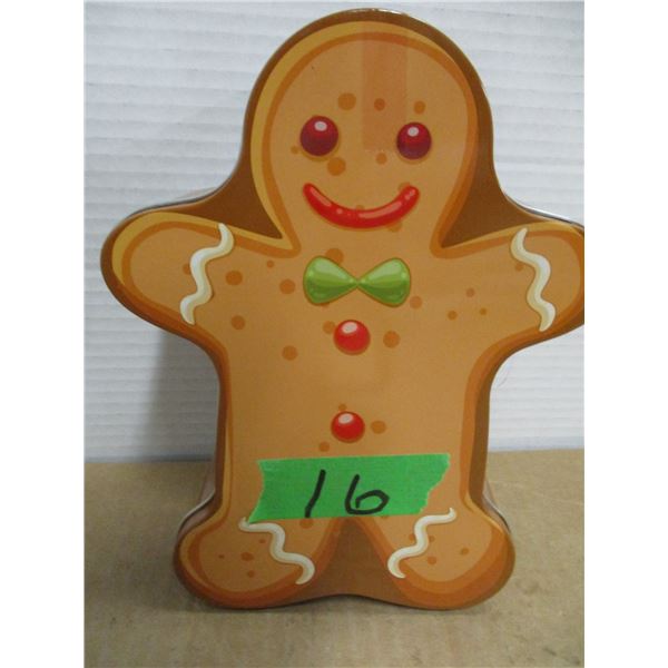 SHELF PULLS (AS IS):  GINGERBREAD TIN C/W 20 SHORTBREAD COOKIES (7 OZ)