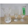 Image 1 : ESTATE/COLLECTABLE:  CRYSTAL VASE & 2 CRYSTAL GLASSES