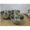 Image 1 : ESTATE:  3 STAINLESS STEEL BOWLS, 1 GLASS BOWL