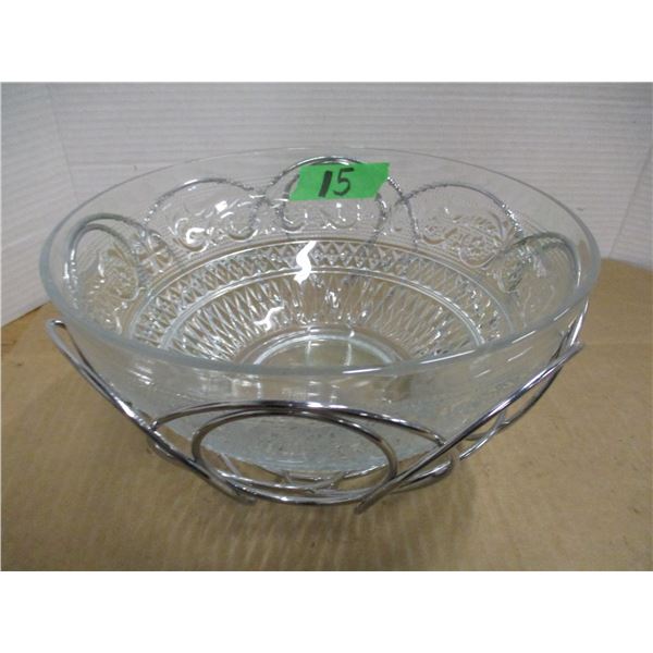 ESTATE:  GLASS BOWL C/W HOLDER