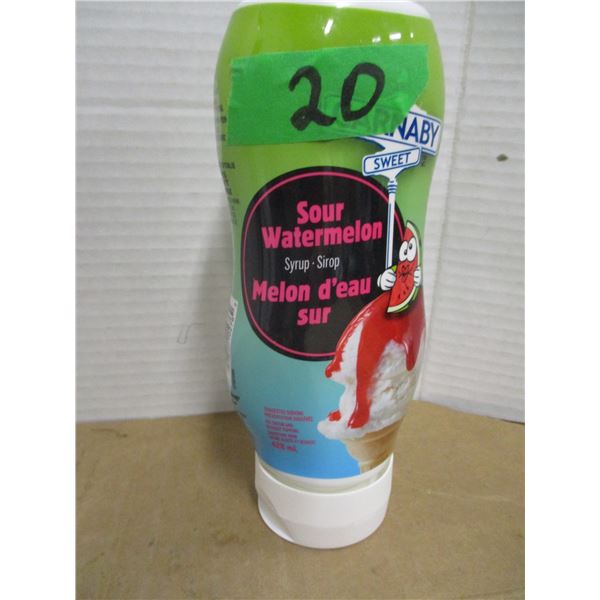 SHELF PULLS (AS IS):  SOUR WATERMELON SYRUP (425 ML) - BOTTLE