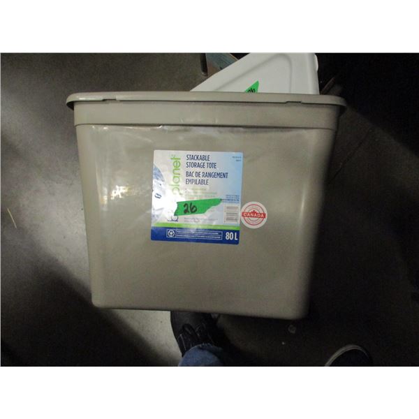 ESTATE:  80 LITRE BLUE PLANET TOTE ON WHEELS C/W LID