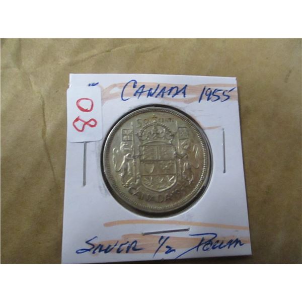 1955 CANADA SILVER HALF DOLLAR