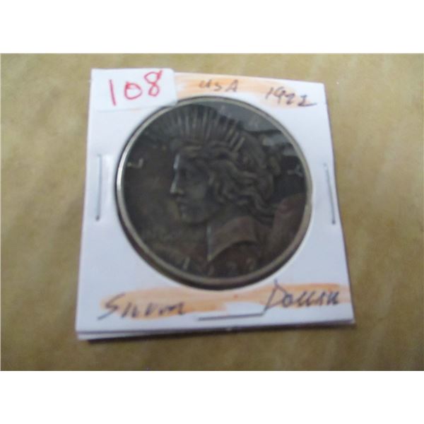 1922 USA SILVER PEACE DOLLAR