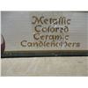 Image 2 : ESTATE:  3 CERAMIC CANDLE HOLDERS