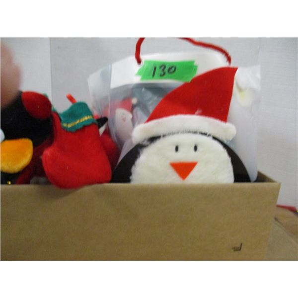 ESTATE:  BOX C/W CHRISTMAS DEDORATIONS, ETC