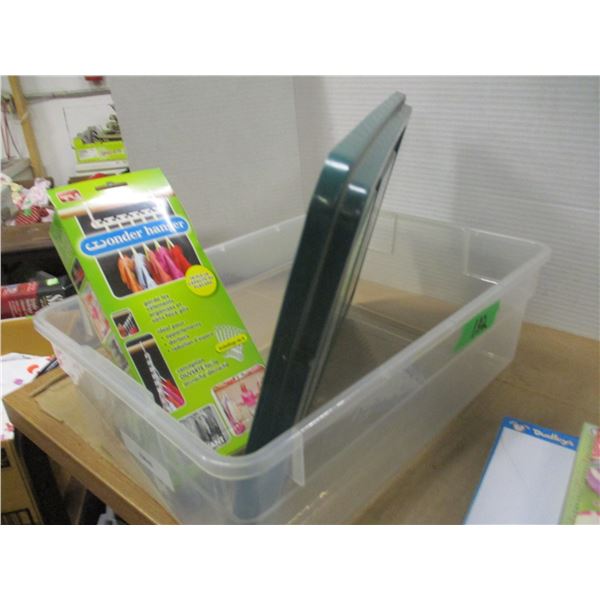 ESTATE:  BOX C/W PLASTIC CONTAINER, ETC