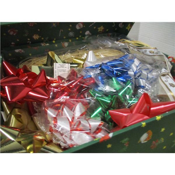 ESTATE:  BOX C/W CHRISTMAS DECORATIONS, PIE SHELVING  UNIT, ETC