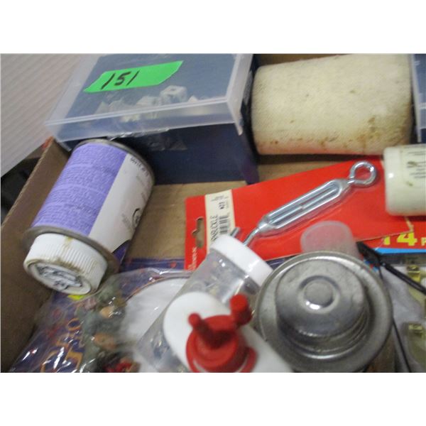 ESTATE:  BOX C/W ASSORTED HARDWARE