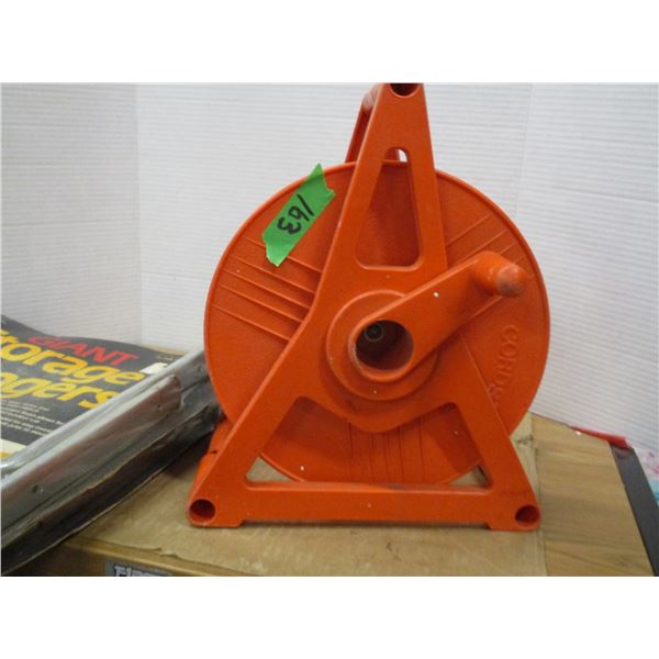 ESTATE:  BOX C/W HOSE REEL & 2 HANGERS