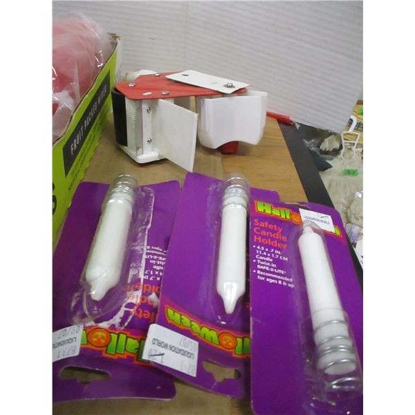 ESTATE:  BOX C/W ROPE, TAPE DISPENSER, MISC