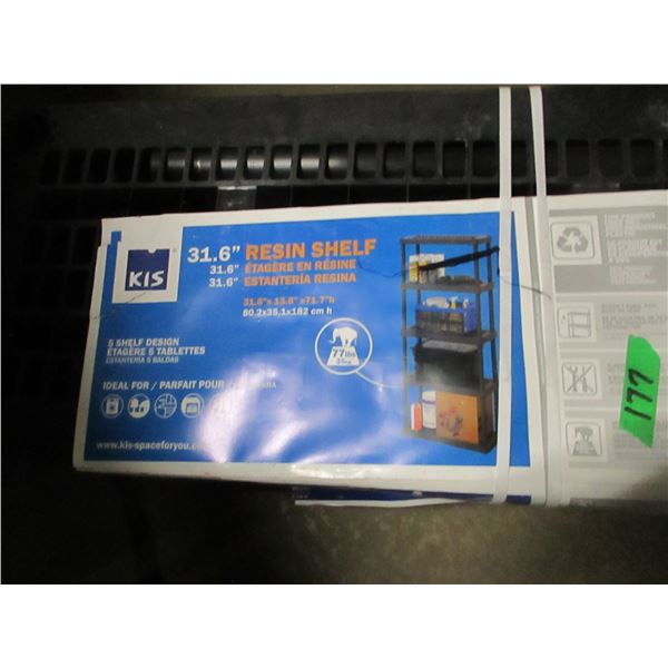 ESTATE:  BLACK PLASTIC SHELVING UNIT (5 SHELVES)