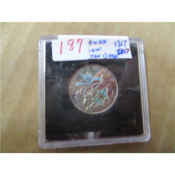 1867 - 2017 COLORED GLOW IN THE DARK UNCIRCULATED CANADA QUARTER