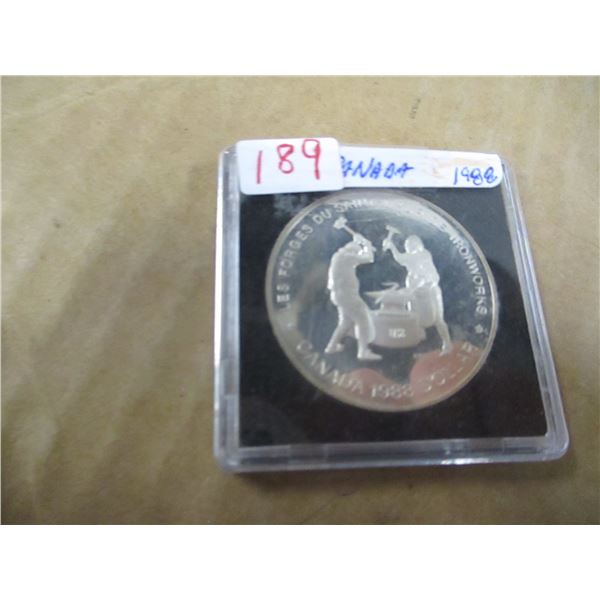 1988 PROOF IRON WORKS CANADA SILVER DOLLAR