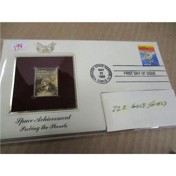 22 KT GOLD SHIELD USA ACHIEVEMENT??? STAMP