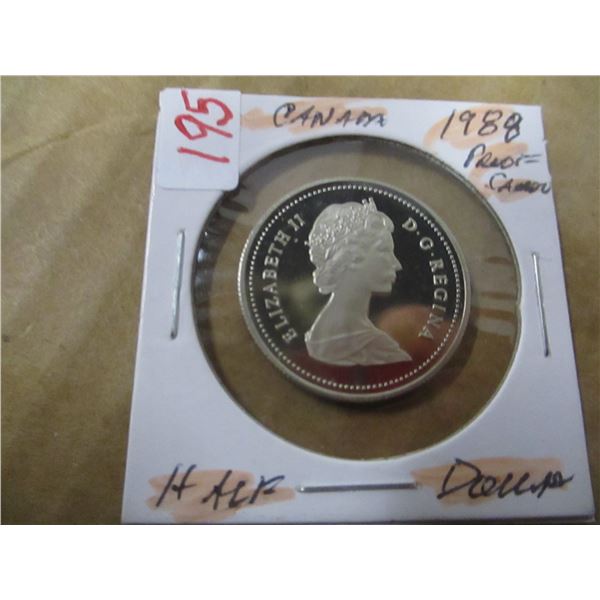 1988 PROOF CAMEO CANADA SILVER HALF DOLLAR