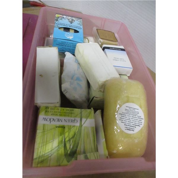 ESTATE:  BIN C/W ASSORTED SOAPS
