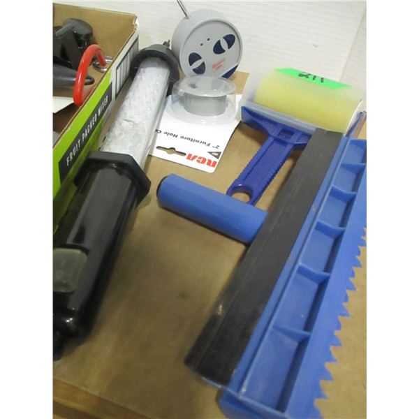 ESTATE:  BOX C/W ROPE LITE, HANGERS, ETC