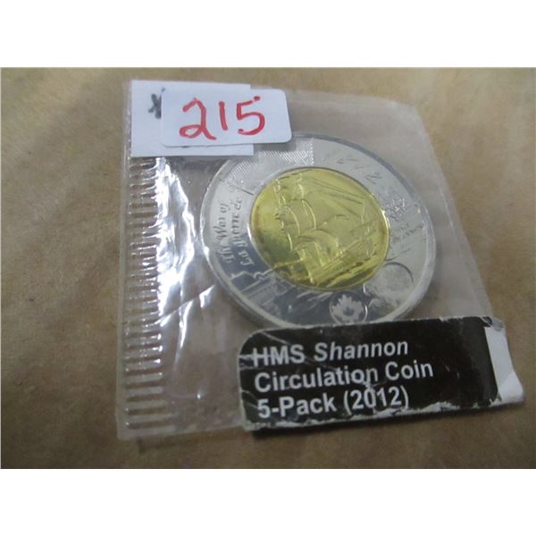 2012 HMS CANADA MINT SEALED SHANNON 1812 TOONIE