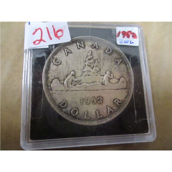 1952 (3 WATERLINE) CANADA SILVER DOLLAR