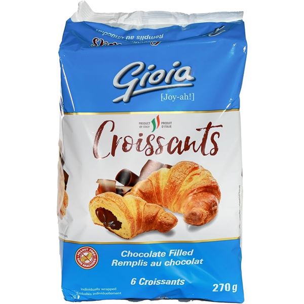 NEW 270G GIOIA CHOCOLATE FILLED CROISSANTS