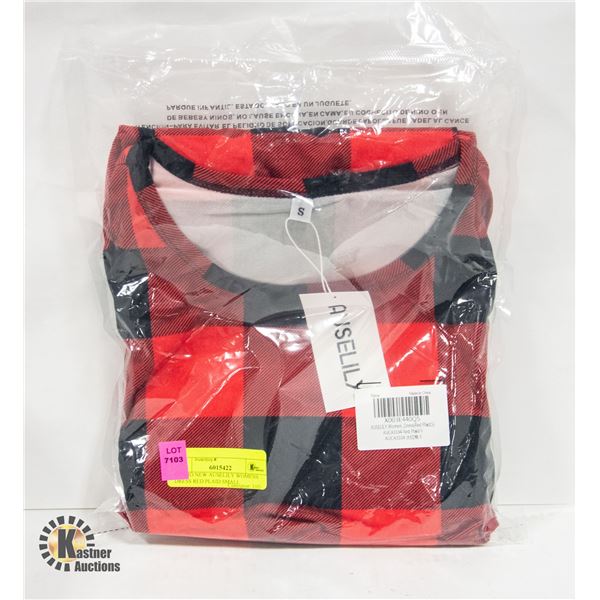 BRAND NEW AUSELILY WOMENS DRESS RED PLAID SMALL