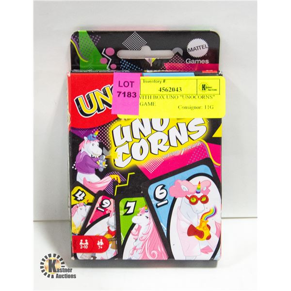 NEW WITH BOX UNO "UNOCORNS" CARD GAME