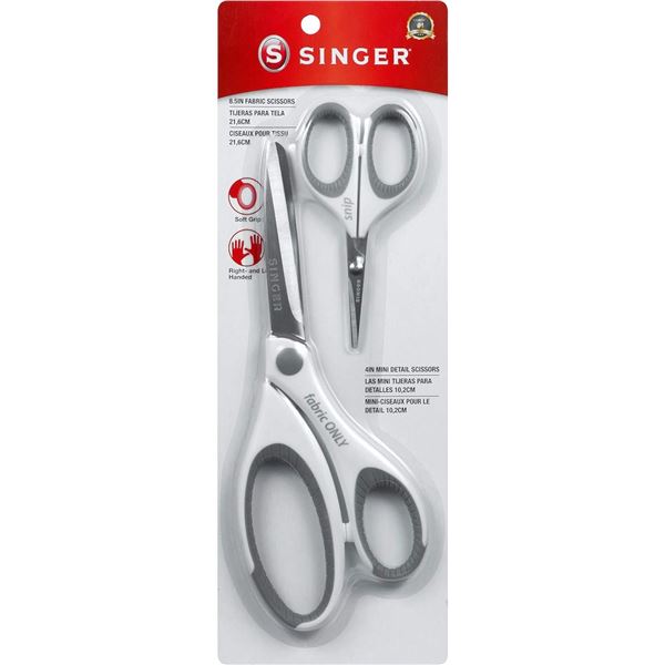 BRAND NEW SINGER SCISSOR 2 PACK, 8.5" FABRIC