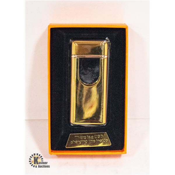 NEW GOLD USB TWIN FLAME PLASMA  ARC LIGHTER