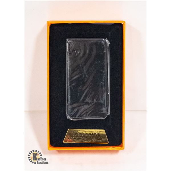 NEW BLACK METAL USB CHARGED PLASMA ARC LIGHTER
