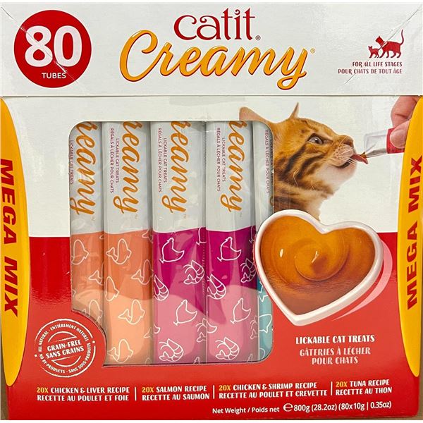 NEW MEGA MIX 80 TUBES OF CATIT CREAMY LICKABLE CAT
